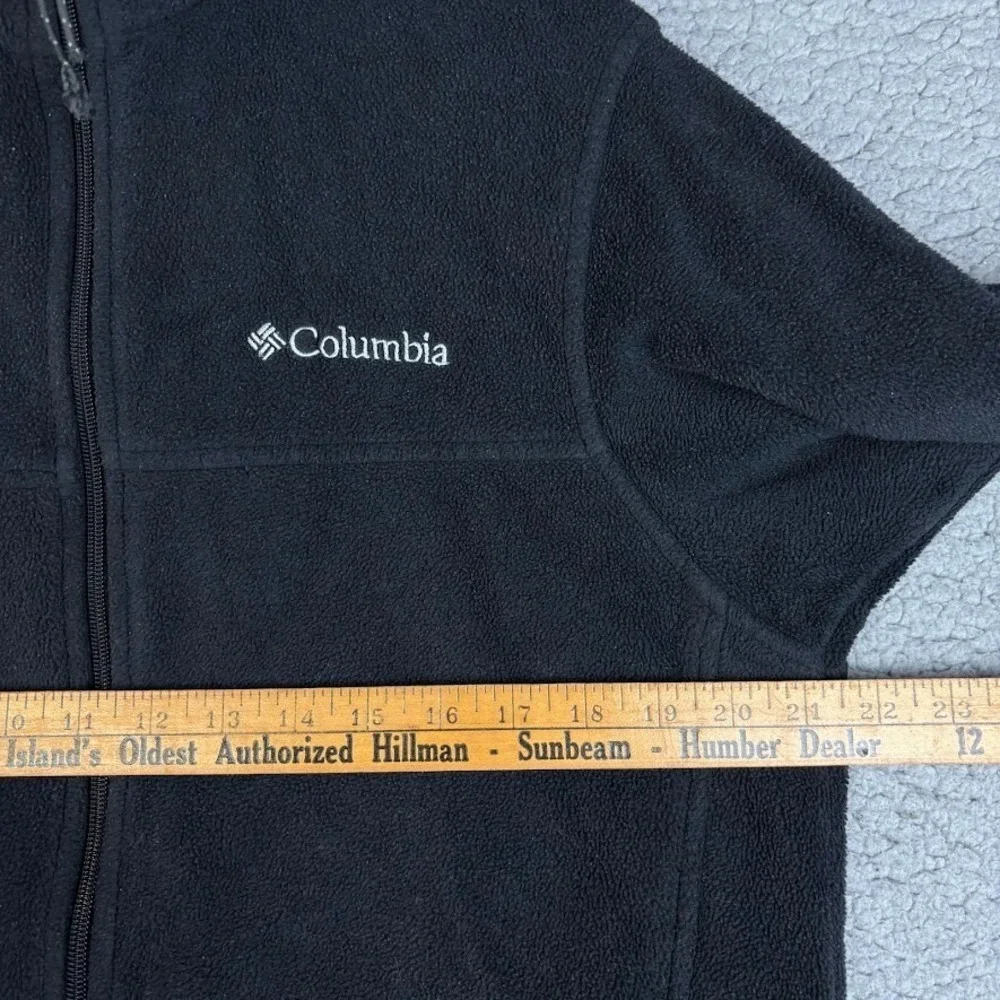 Columbia Full Zip Fleece Jacket Shacket Mens M Black Full Zip Outdoor Haiti